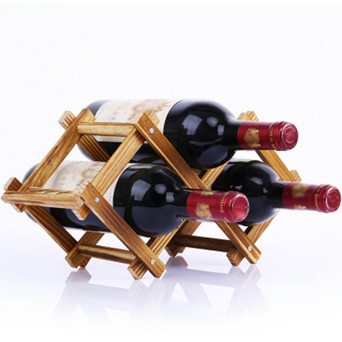 Support à vin en bois accessoires de cuisine pliant casier à vin rouge porte-bouteille s Portable 3 porte-bouteille barre présentoir ► Photo 1/4