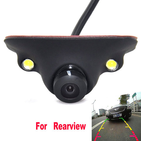 Mini CCD HD vision nocturne 360 degrés voiture vue arrière caméra avant vue avant côté caméra de recul 2 led ► Photo 1/6