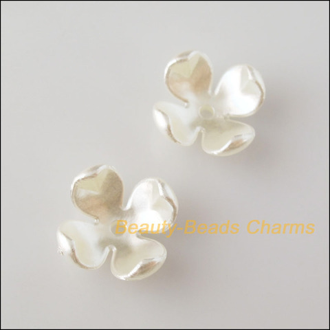60 pièces en plastique blanc acrylique fleur étoile entretoise fin perles casquettes breloques 14mm ► Photo 1/4
