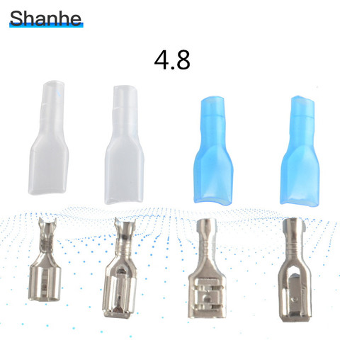 4.8mm Crimp Terminal 50 Femme Spade Connecteur + 50 Cas ► Photo 1/6