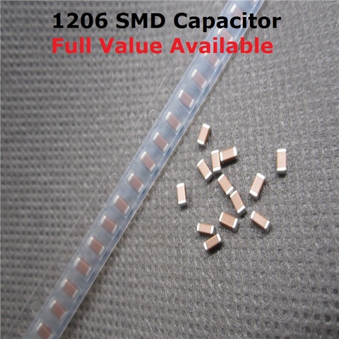 Condensateur SMD 50V, 10NF 22NF 47NF 100NF 220NF, 100 pièces, 1206 104 472 0.01 0.022 0.047 uf 0.1 0.22 103 k/m/z, 223 pièces ► Photo 1/1