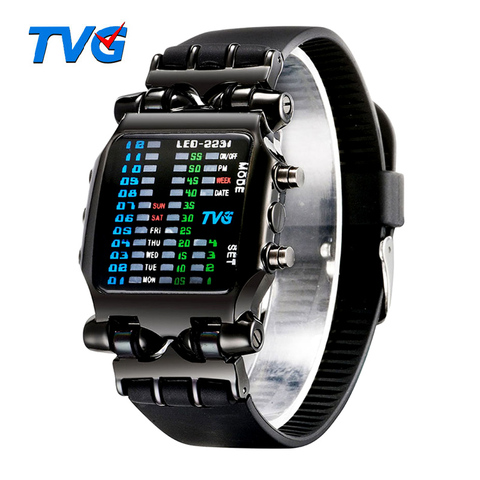 TVG – montre numérique étanche pour hommes, marque de luxe, mode, bracelet en caoutchouc, LED, sport militaire ► Photo 1/6