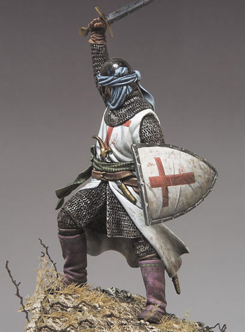 Chevalier terre sainte, modèle à échelle de 1/32 54mm, modèle en résine de XII-XIII du siècle, figurine de 54mm ► Photo 1/1