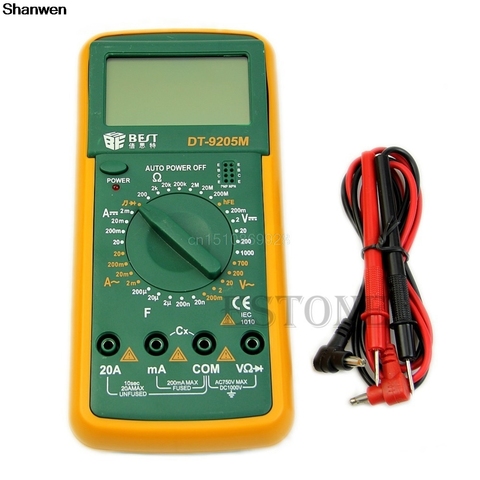 Multimètre numérique DT9205M LCD, voltmètre, ohmmètre, ammètre, testeur de capacité, en vogue ► Photo 1/6