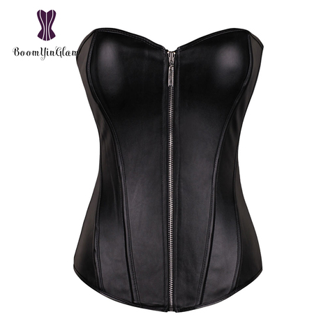 Vente en gros fermeture éclair frontale tous les jours taille amincissante Appliques Shapewear body femmes Bustier en cuir Corset 834 # ► Photo 1/6