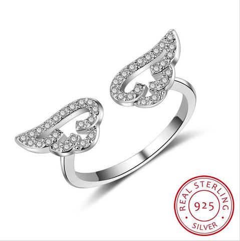 Bague ailes d'ange en argent Sterling 925 Aaaaa, anneau de mariage de fiançailles pour femmes, bijoux cadeau de fête ► Photo 1/5