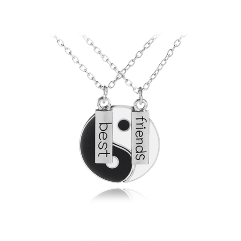 Collier des meilleurs amis, 2 pièces, pendentif Yin Yang Tai Chi, couple, meilleurs amis, cadeau ► Photo 1/6