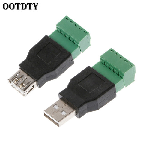 OOTDTY-connecteur USB femelle vers vis, USB 2.0, prise USB avec bouclier, prise femelle vers terminal de vis, 1 pièce ► Photo 1/6