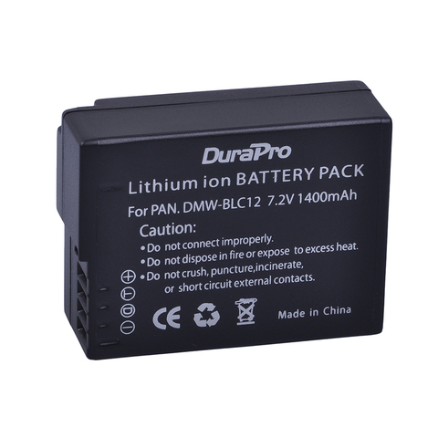 DuraPro 1400 mah DMW-BLC12 BLC12E BLC12 BP DC12 DC12U BP-DC12 Batterie pour Panasonic DMC GH2 G5 G6 V-LUX4 DMC-GH2 FZ1000 FZ200 ► Photo 1/6