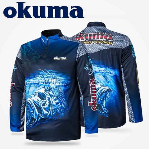 OKUMA-vêtements de pêche, chemise de Sport de plein air, Original, respirant, absorbant la sueur, protège le soleil ► Photo 1/6