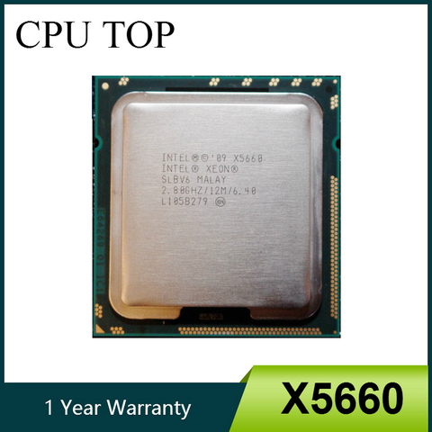 Processeur Intel Xeon X5660, 2.8 GHz, 6 cœurs, 12M, LGA1366, pour serveur ► Photo 1/2