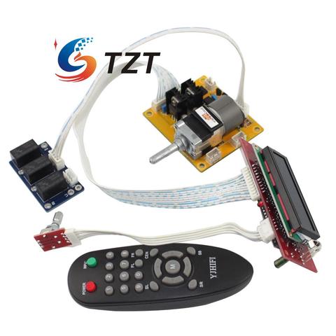 TZT LCD Volume affichage moteur potentiomètre télécommande 2.0 canaux pré-amplificateur carte pour Audio bricolage ► Photo 1/4