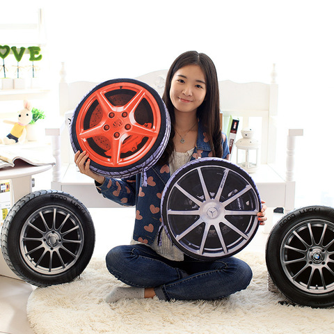 1pc 38CM 3D personnaliser voiture roue pneus oreiller peluche coussin/simuler pneu oreiller coussins Pollow coussin avec remplissage ► Photo 1/6