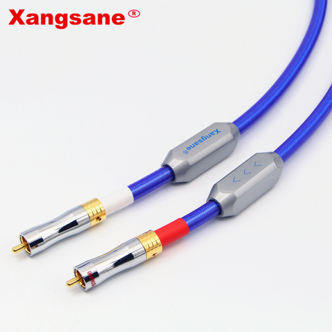 Xangsane – câble hi-fi 2RCA vers 2RCA, haut de gamme, 4 cœurs, en cuivre plaqué argent, double RCA mâle vers mâle, Audio ► Photo 1/1