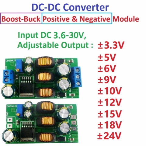 20 w +-5 v 6 v 9 v 10 v 12 v 15 v 24 v Positif et négatif à Double Sortie Alimentation DC DC Step-up Boost-Buck Converter module ► Photo 1/6