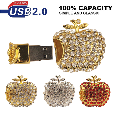 Bijoux Apple-clé Flash USB 8 go 4 go 128 mo, cadeau, clé USB 2.0 ► Photo 1/6