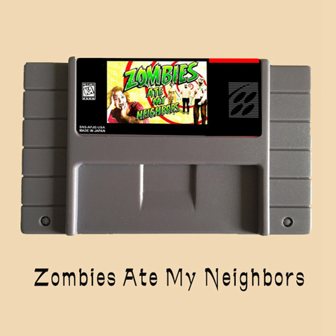 Zombies ont mangé mes voisins 16 bits grande carte de jeu grise pour les états-unis NTSC Console de jeu ► Photo 1/1