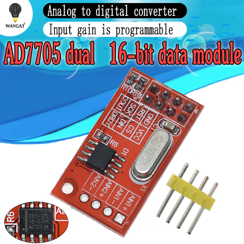 WAVGAT – Module d'acquisition de données AD7705, 16 bits, double ADC officiel, Gain d'entrée, Interface SPI Programmable, TM7705 ► Photo 1/6