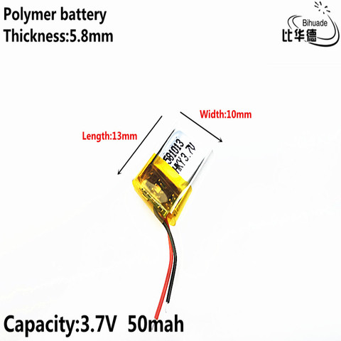 Bonne qualité litre énergie batterie 3.7V 50mAh 581013 polymère lithium ion/Li-ion batterie ► Photo 1/5