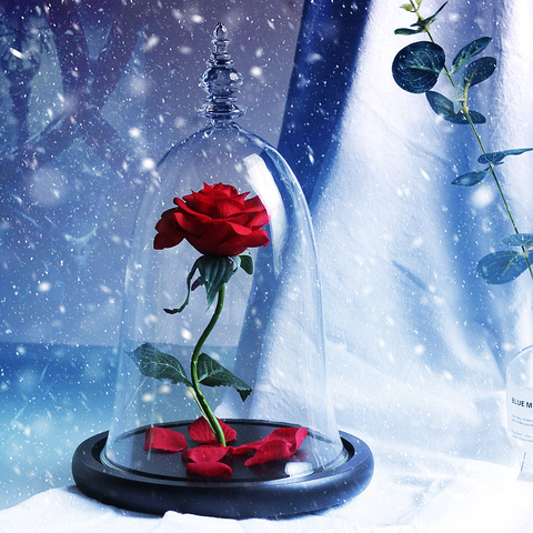 Fleur rouge Rose de la saint-valentin | La belle et la bête, fleur pour décoration cadeau d'anniversaire romantique de la saint-valentin, fleurs artificielles ► Photo 1/5