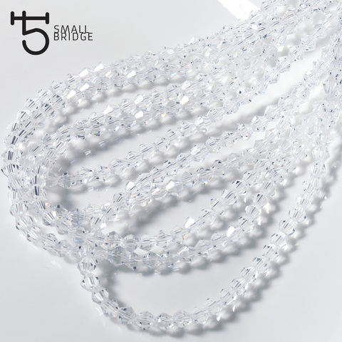 Perles en cristal Bicone transparentes pour femmes, matériel de bricolage pour bijoux, Perles de décoration en verre à facettes en vrac Z205 ► Photo 1/6