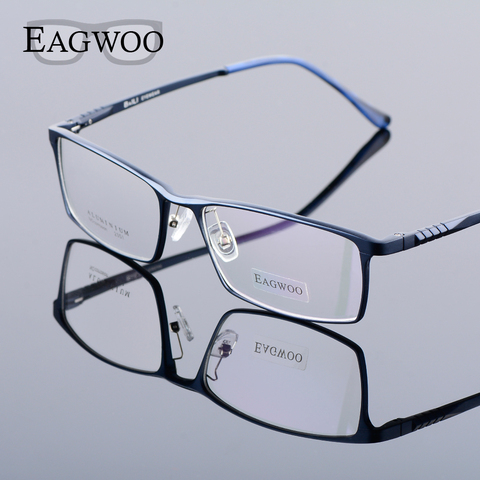 Eagwoo lunettes de Prescription faciale large | En aluminium, lunettes à monture optique à jante complète, lunettes légères d'affaires, grand Spectacle MF2351 ► Photo 1/6