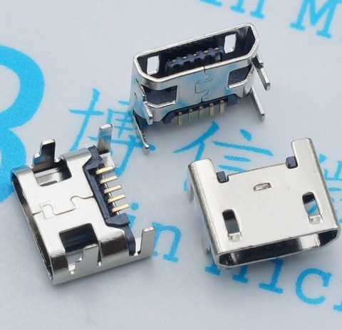 Connecteur Micro USB 5 broches, 100 pièces, Jack de siège, plaque d'insertion, siège, Mini usb, livraison gratuite ► Photo 1/2