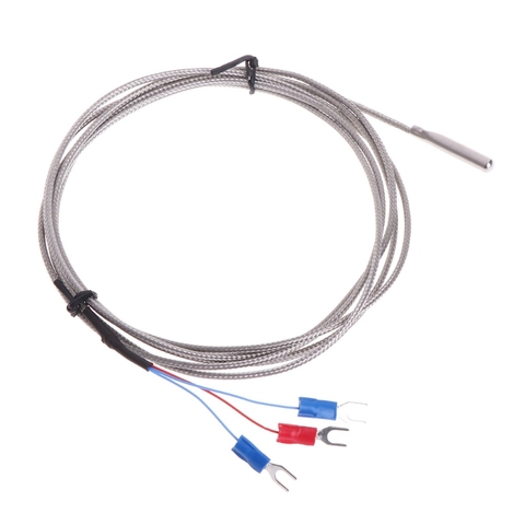 Thermocouple de capteur de température d'acier inoxydable de rdt PT100 avec 2m 3 fils de câble #0616 ► Photo 1/6