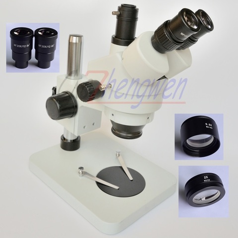 Livraison gratuite!! Microscope trinoculaire stéréo, support de Table 3,5x180x Zoom grossissement lentille SZM2.0X SZM0.5X ► Photo 1/5
