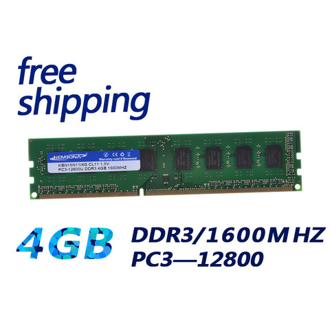 KEMBONA bureau de haute qualité pc ddr3 4gb 1600mhz pc12800 ordinateur de bureau de mémoire support double canal entièrement compatible ► Photo 1/4