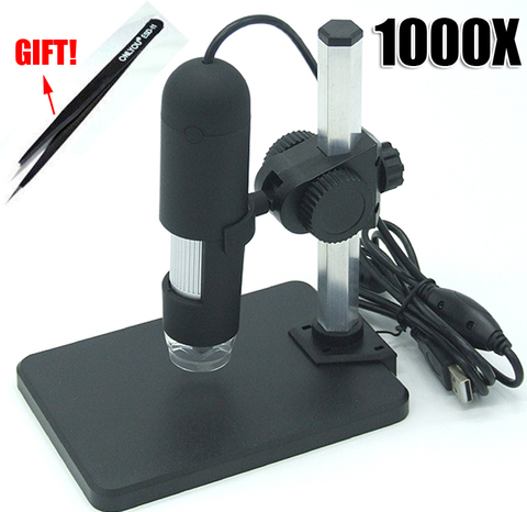 Microscope numérique USB 50x/1000x8 LED, lumière SMD 2MP, caméra + support élévateur, livraison gratuite ► Photo 1/1