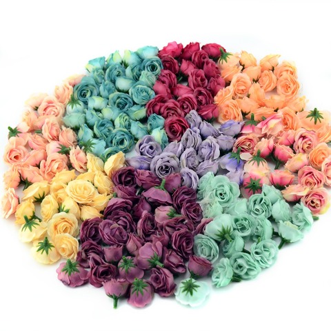 Mini roses artificielles en soie, 10/50/100 pièces, 2.5cm, fausses fleurs, pour décoration de mariage, pour la maison, bricolage, accessoire ► Photo 1/6