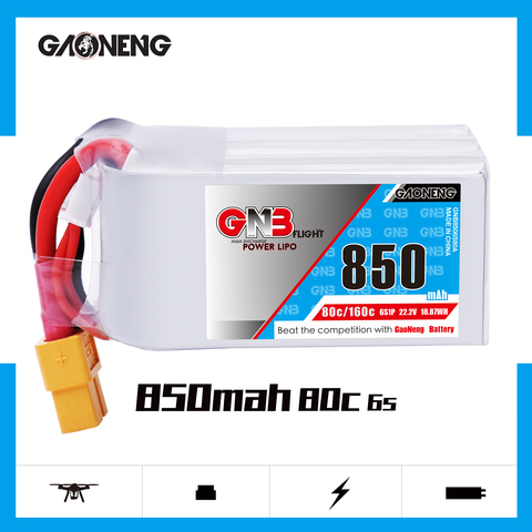 Gaoneng – batterie Lipo GNB 850mAh 22.2V 6S 80C/160C, prise XT30 ou XT60 pour Drone de course FPV, modèles RC, pièces de cadre de Multicopter ► Photo 1/5