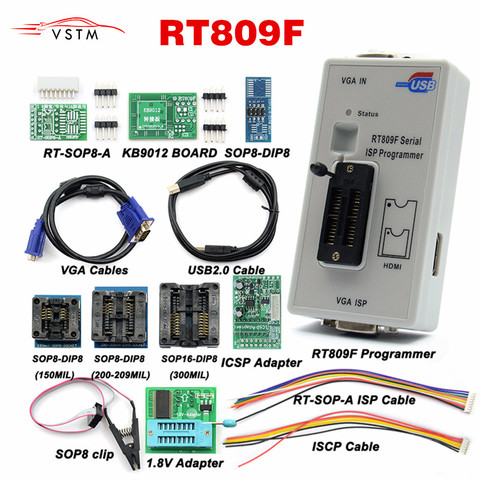 Le plus nouveau programmeur d'isp RT809F/RT809 lcd usb programmeur outils de réparation 24-25-93 série IC avec 11 adaptateurs ► Photo 1/6