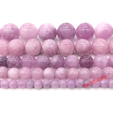 Perles rondes en pierre naturelle de lépidolite, pour la fabrication de bijoux 4/6/8/10mm, Bracelet à faire soi-même, 15.5 pouces ► Photo 1/1