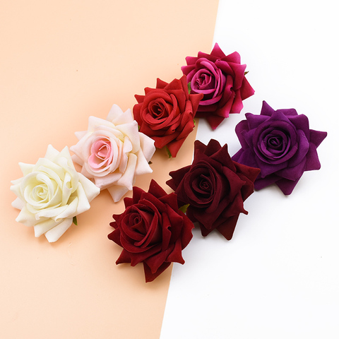 10 pièces soie Roses rouges accessoires de mariée clairance fleurs artificielles pour la maison décoration de mariage bricolage A Cap cadeaux boîte Scrapbook ► Photo 1/6