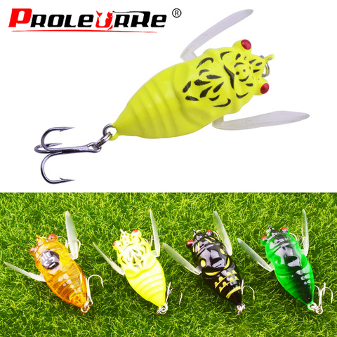 Proscrire cigale insecte pêche Leurre 52mm 4.4g vairon manivelle Wobblers s'attaquer artificiel dur appât Pesca Leurre Isca Peche poisson ► Photo 1/6