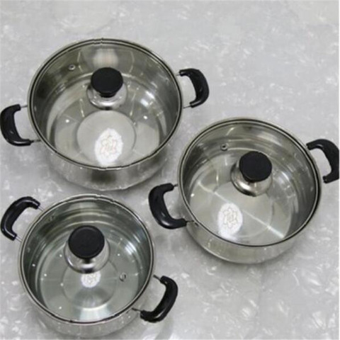 16 CM/18 CM/20 CM En Acier Inoxydable Soupe Pot Non Bâton Batterie De Cuisine Casseroles Pots Casserole de Cuisson avec un Couvercle ► Photo 1/1