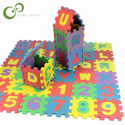 Mini tapis de sol en mousse EVA pour enfants, lettres et chiffres, puzzle 3d, jouets éducatifs pour enfants 36 pièces ► Photo 1/2