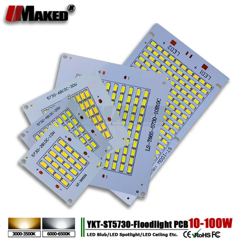 Plaque de lampe LED pour projecteur en aluminium, 2 pièces, pcb 10W 20W 30W 50W SMD5730, panneau Source d'éclairage pour lampe d'extérieur, livraison gratuite ► Photo 1/6