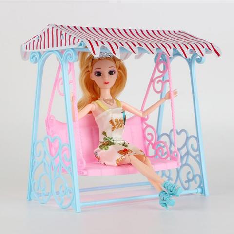 Accessoires de poupée pour barbie, balançoire pour faire semblant, jouets de jeu pour filles, balançoire, jardin, à la mode, décontracté ► Photo 1/3