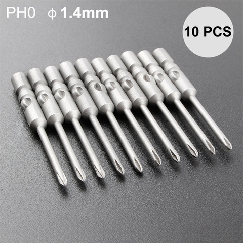 Jeu de forets à tête de tournevis électrique 40mm 10 pièces, tige ronde PH0-PH2 magnétique S2 en acier allié pour tête Torx croisée 1.2mm ~ 4.0mm ► Photo 1/1