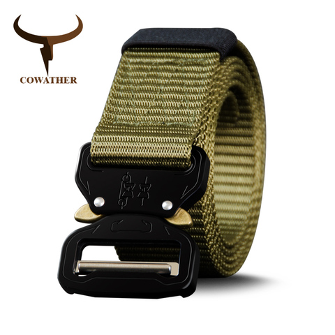 COWATHER – ceinture en nylon pour homme, militaire, d'extérieur, tactique, en jean, de luxe, décontractée, 130, 150, 170cm, nouvelle collection ► Photo 1/6