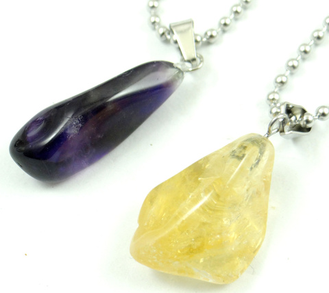 Vente en gros pierre naturelle violet cristal Citrines forme irrégulière pendentif à breloque pour les femmes collier fabrication de bijoux livraison gratuite 1P ► Photo 1/6