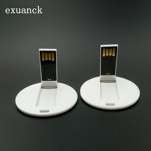 Exuanck logo personnalisé rond en plastique carte usb 2.0 clés usb 4 GO-32 GB photographie cadeau (plus de 10 pièces logo gratuit) ► Photo 1/6
