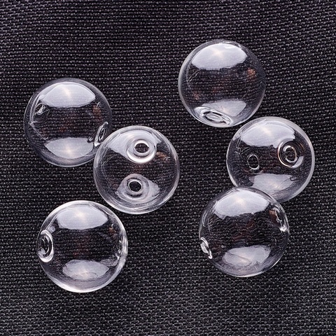 100 pièces 20mm Transparent rond fait à la main en verre soufflé Globe perles avec trou de 2mm pour bijoux à bricoler soi-même faisant en gros ► Photo 1/4