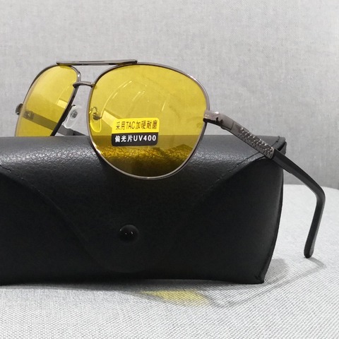 UVLAIK TAC lunettes de soleil polarisées hommes femmes Vision nocturne lunettes de conduite lunettes pilote jaune lunettes de soleil UV400 ► Photo 1/6