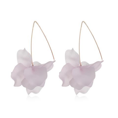 1 paire 2022 nouveaux modèles multicolore mode résine fleur longues boucles d'oreilles bohême à la main pétale balancent boucles d'oreilles pour les femmes cadeau ► Photo 1/6