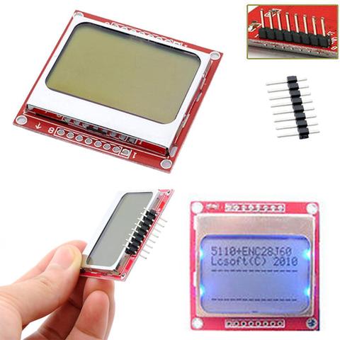 Smart Electronics LCD Module affichage moniteur blanc rétro-éclairage adaptateur PCB 84*48 84x84 Nokia 5110 écran pour Arduino ► Photo 1/5