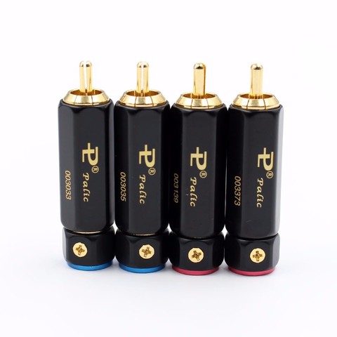 8 pièces Palic haute qualité plaqué or RCA Plug Lock recueillir soudure A/V connecteur ► Photo 1/6